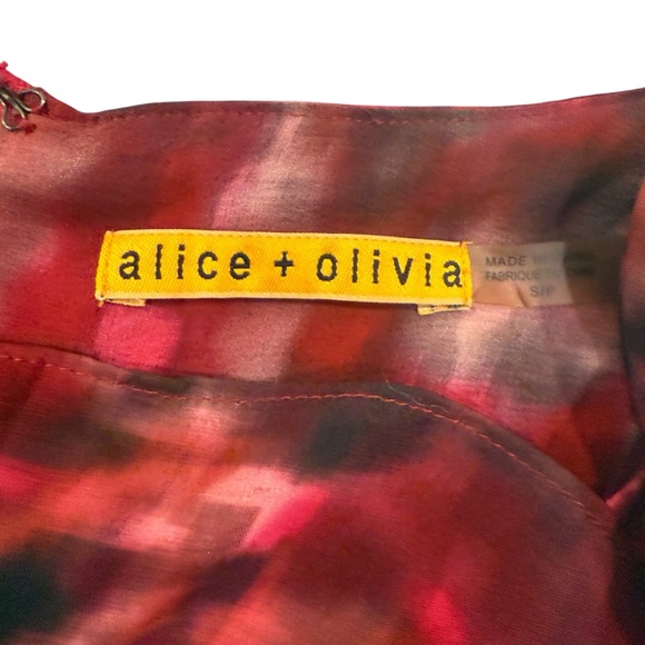 $396 ALICE + OLIVIA MULTI-COLORS SILK COWL NECK SLEEVELESS DRESS SIZE S - Picture 13 of 14